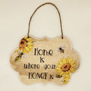 Welcome Door Sign, Sunflowers Bee Plaque (Home is Where Your Honey is) Newly