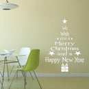 Christmas Tree Waterproof Removable Glass Wall Stickers Home Decor(White)