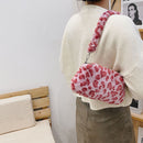 Portable Plush Shoulder Handbag Women Animal Print Underarm Bag Purse (2)