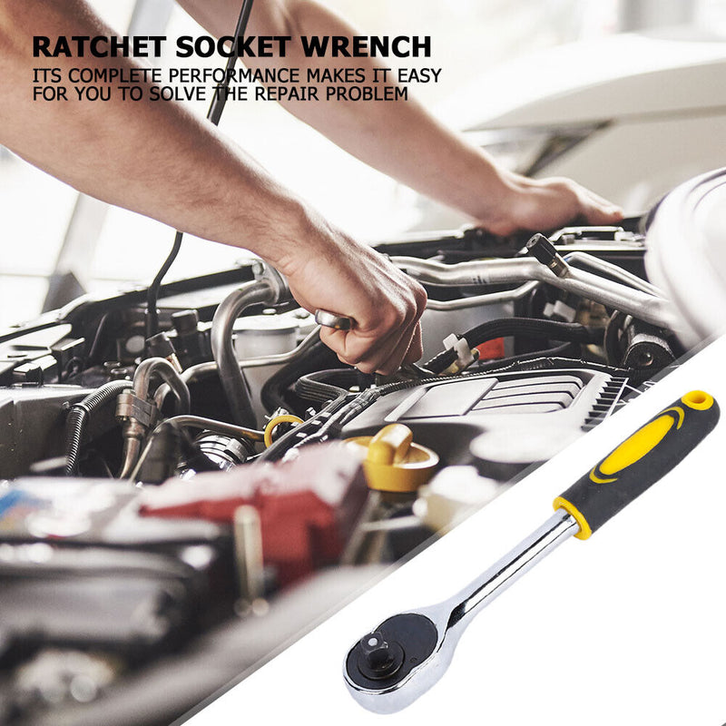 1/4 Torque 24 Teeth Ratchet Socket Wrench Set for Vehicle Bike Repair Tool Newly