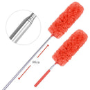 Adjustable Stretch Extend Microfiber Duster Dusting Brush Cleaning (Orange)