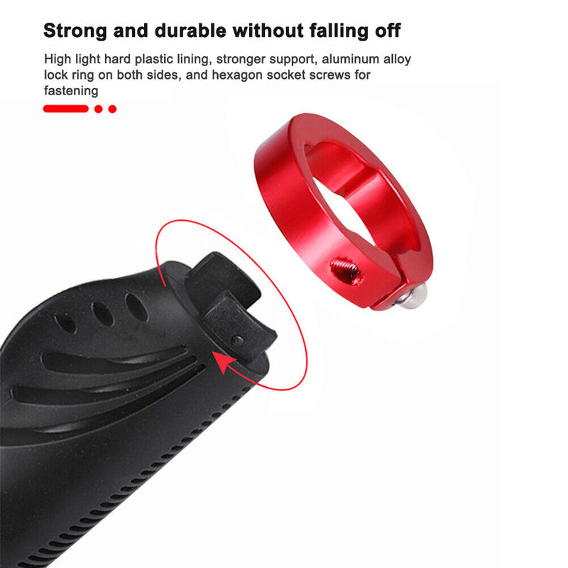 Mountain Bike Handlebar Grips Cover Aluminum with Locking Bicycle Grip Sleeve
