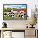 DIY Mosaic Rhinestone Drawing Village Cow Full Drill Diamond Painting Home Decor