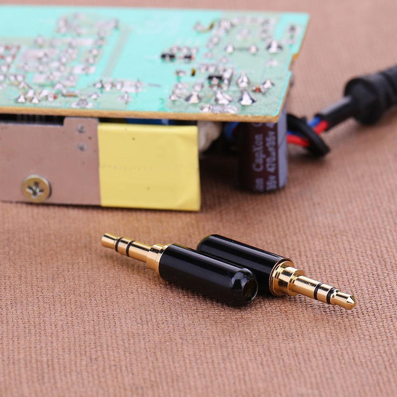 2pcs 3.5mm 3-Pin Male Audio Jack Plug Stereo Headphones DIY Socket Verbi