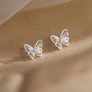 Fashion Crystal Colourful Butterfly Stone Stud Earrings Womens Jewellery Gifts&