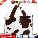 Plush Messenger Bag Women Winter Fashion Shoulder Fluffy Handbag (Brown)