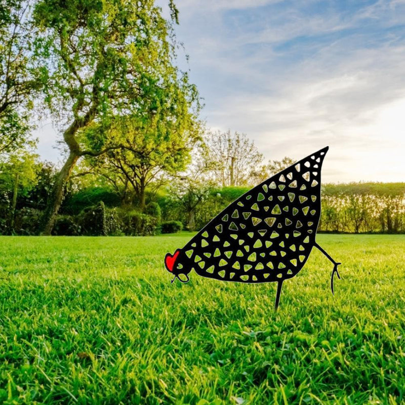 Acrylic Hollow Chicken Ornaments Backyard Lawn Stakes Yard Art Decor (B)