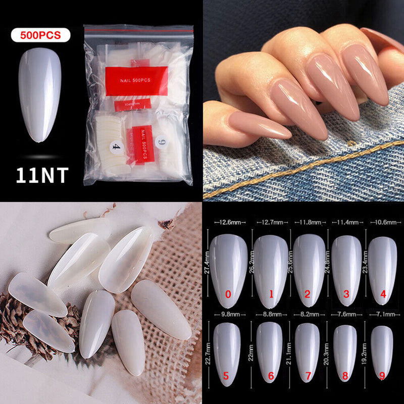 Acrylic False Nail Tips, Molded, Full Surface Nail Tips, Building Shape
