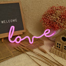 LOVE Sign LED Neon Light USB/Battery Powered Home Party Decor Lamp (Pink) Newly