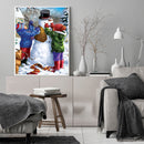 DIY Hand Painted Paint By Numbers Oil Canvas Pictures Making Snowman Kit Artw