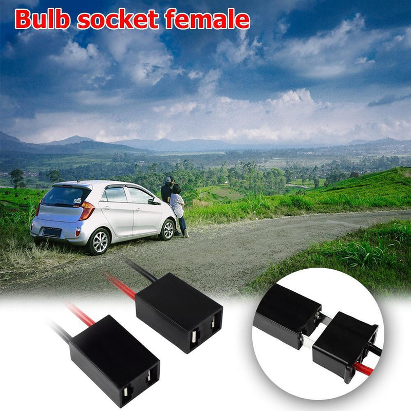 2x H7 Bulb Socket Wiring Harness Headlight Fog Lamp Female Connector Pig Ta