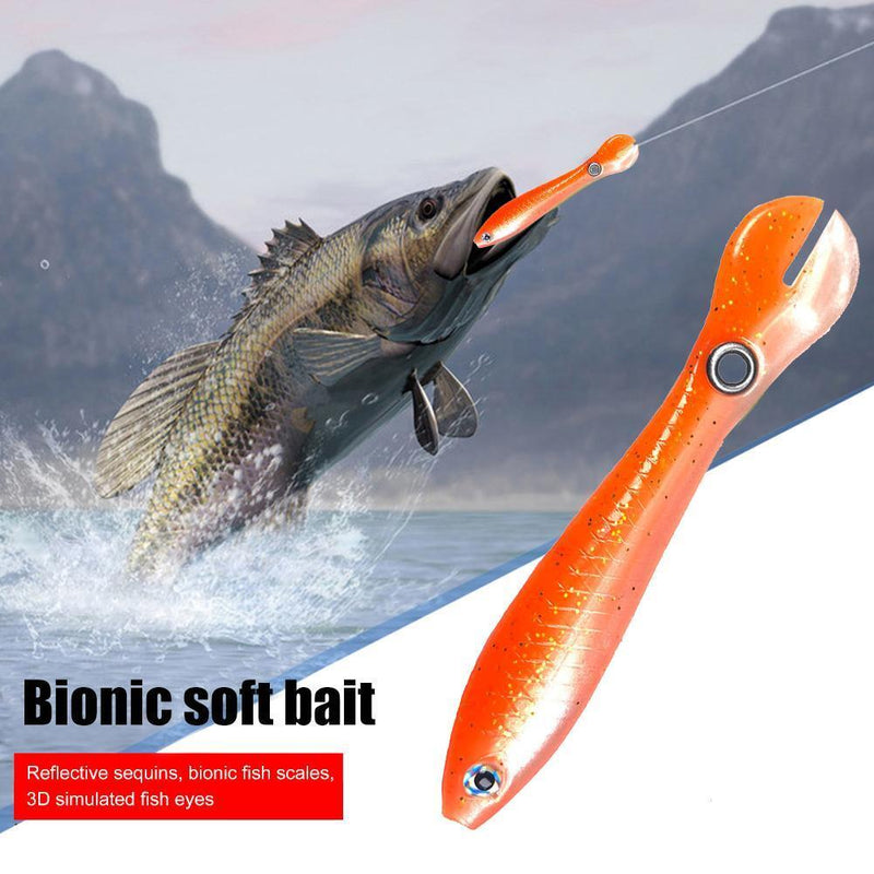 15pcs 10cm/6g Soft Bionic Fishing Baits Artificial Lure (Orange White)