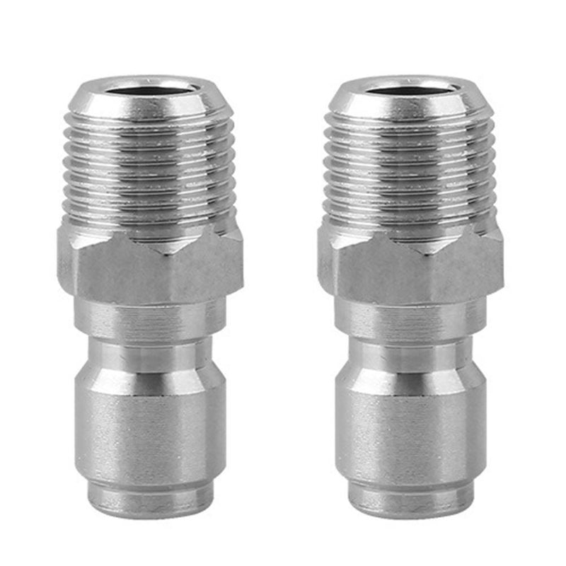 1 Pair 3/8 Threaded Male to Quick Connect Plug Fittings Pressure Washer Ada