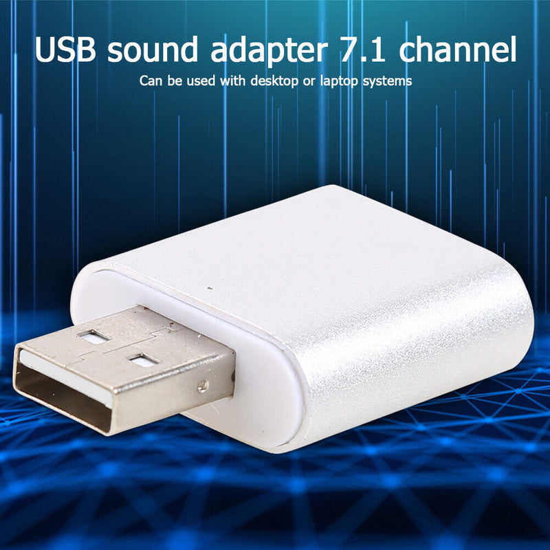 USB Sound Card 7.1 Channel External USB To 3.5mm Audio Adapter for Laptop Newly