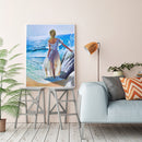 Oil Painting By Numbers Acrylic Handmade Beach Girl Digital Picture Art Dec