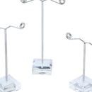 Acrylic Metal Stud Earring Display Rack Stand Jewelry Holder (Clear 3pcs)