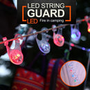 10pcs Waterproof LED Outdoor Tent Rope Warning Hanging Lights Random Color Newly