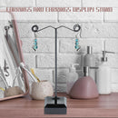 Acrylic Metal Stud Earring Display Rack Stand Jewelry Holder (Black L)