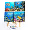 4 Panels Sea Life Oil Paint By Numbers Kits Canvas Drawing DIY Coloring Picture