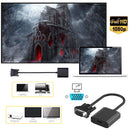 VGA to HDMI-compatible Adapter Cable 1080P Analog to Digital Audio Converter(Bla
