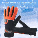 1 Pair Cycling Full Finger Fleece Gloves Anti-Freeze Gloves (Women Orange)