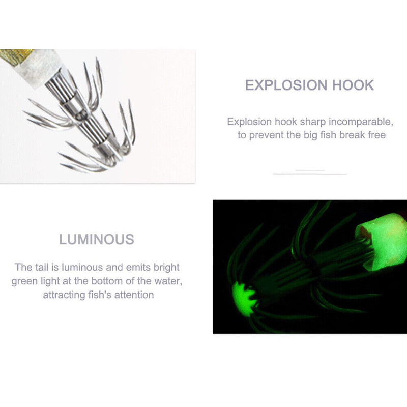 24.5g 13.5cm Artificial Crankbait Luminous Blowing Squid Fishing Lures Jig Ho
