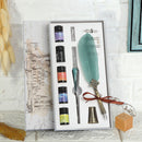 Start Fountain Dip Pen Set Gradient Feather Pen (Pearlescent Dark Green) Newly