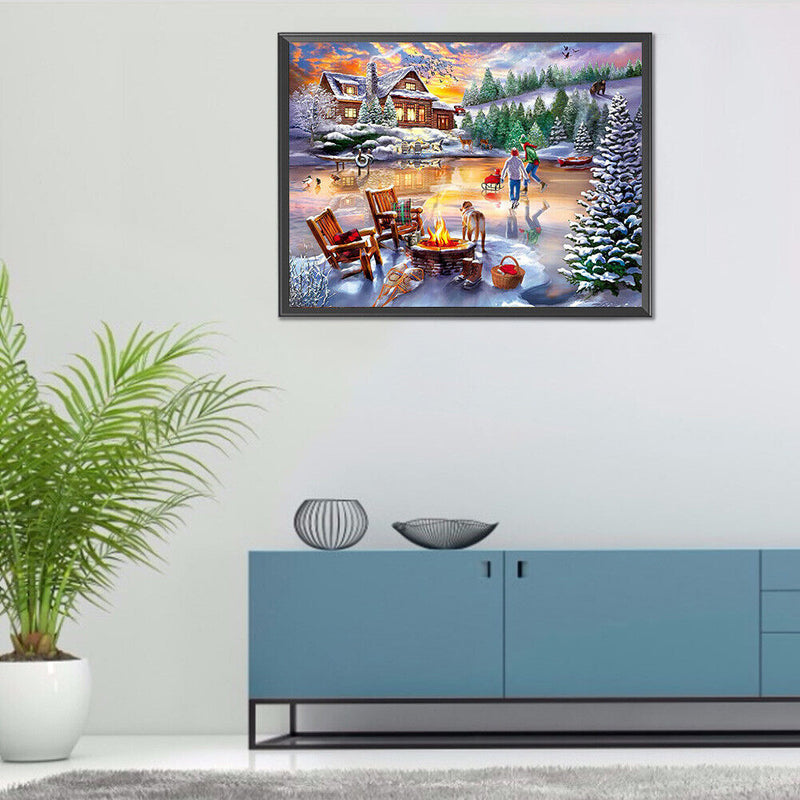 Diamond Painting 5D Full Round Drill Mosaic DIY Outdoor Night View Art Decor Kit