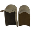 Unisex Fish Hat Sun Visor Cap Sun Protect with Ear Neck Cover (Army Green)