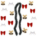 Year Bar Tops Dark Green Ribbon With Bowknot Ribbon Garland Snowflake Strips