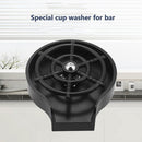 Faucet Glass Rinser Kitchen Sink Automatic Cup Washer Bar Cleaner (Black)