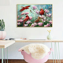 DIY Oil Painting By Number Kit Flowers Birds Hand Painted Craft Drawing