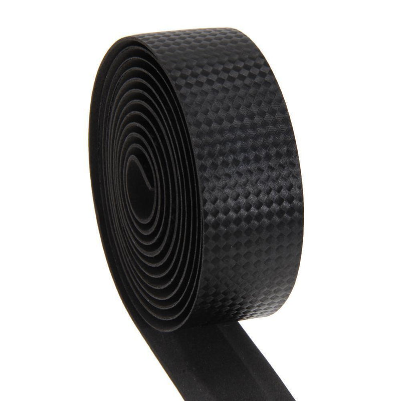 # Qzo Cycling Cork Handlebar Strap Black + 2 Rod Plug Carbon Fiber Black