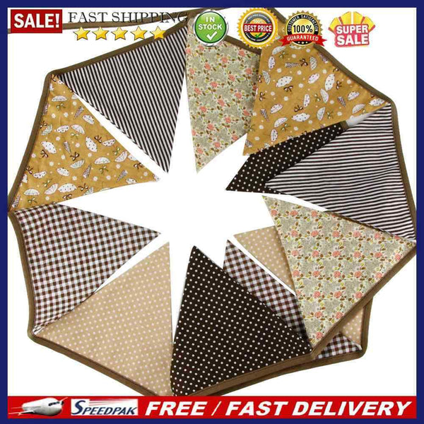 12 Flags 3.2m Cotton Pennant For Party Wedding Pennant  Decor Coffee