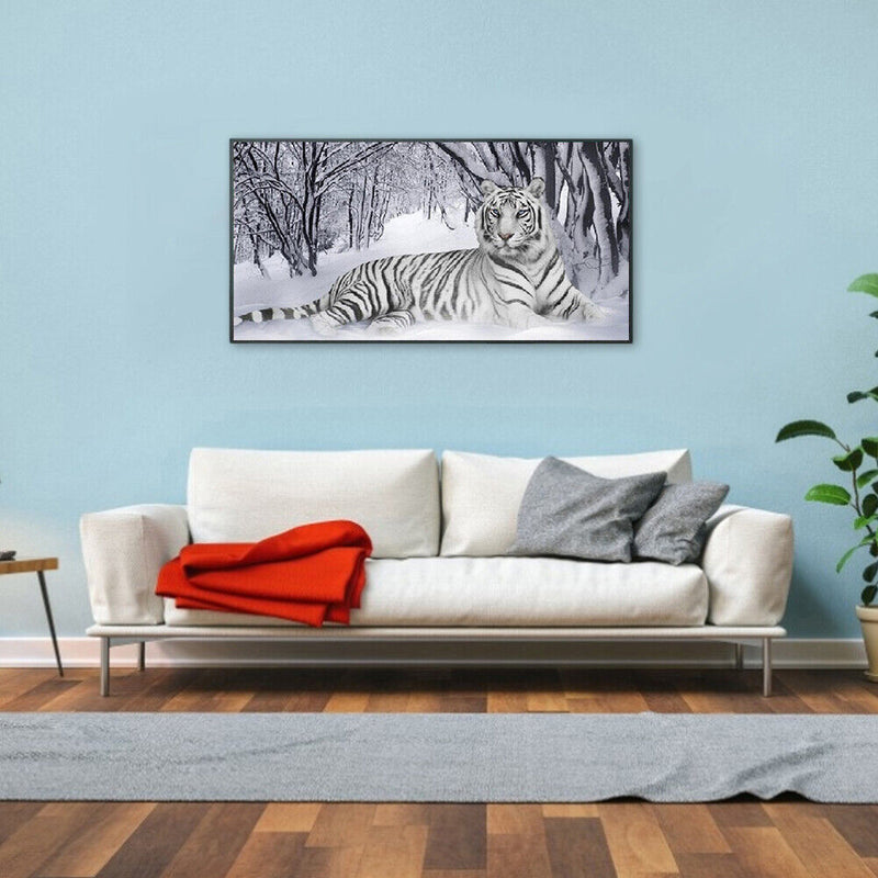 White Tiger Oil Paint By Numbers Kits Canvas Picture DIY Wall Art Craft Set