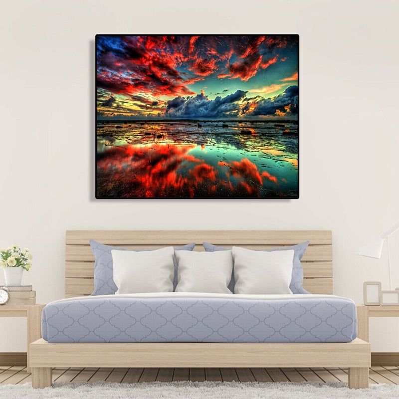 Painting By Numbers DIY Red Cloud Canvas Oil Art Picture for Home Room Decor Kit