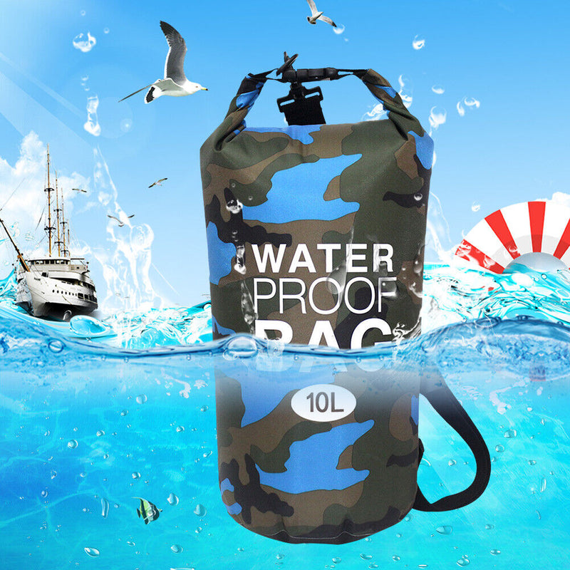 #A Camouflage Swimming Bag Waterproof Dry Sack Storage Pouch for Trekking Boatin
