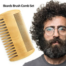 Professional Soft Bristle Mustache Shaving Brush Men Wood Hair Comb Kit with Bag