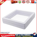 10pcs Floating Display Stands Clear Jewelry Necklace Box (White 7x7x2cm) Newly