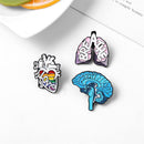 Oil Badge Cartoon Clothes Lapel Pin Brooch Brain Lung Enamel Pins Anatomy Heart