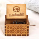 Retro Wooden Hand Cranked Music Box Home Crafts Ornaments Children Gifts Newly