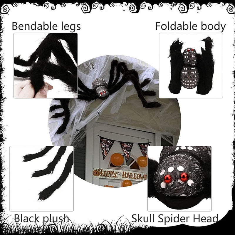 11.8in Spider Haunted House Prop Indoor Outdoor Giant Scary Party Halloween&