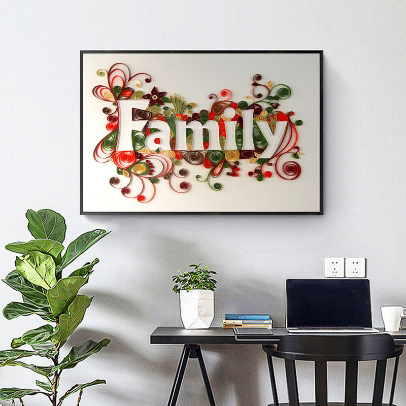 5D DIY Family Full Round Drill Diamond Painting Handicraft Rhinestone Drawing