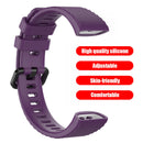 Silicone Watchband w/Buckle for Huawei Band 4 Pro TER-B29S (Dark Purple) Newly