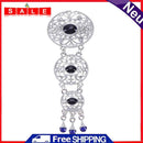 Women Retro Hollow Geometric Shape Rhinestone Imitation Gem Brooch (2)