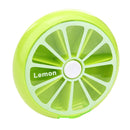 Outdoor Travel Pill Portable 7 Day Rotating Pill Case Lemon