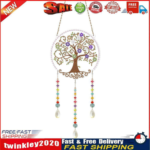 DIY Crystal Prism Teardrop Pendant Diamond Painting Kit Wind Chime (PFL12) Newly