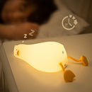 Cute Cartoon Lying Duck Night Lights Kids Bedroom Bedside Pat Sleep Lamp