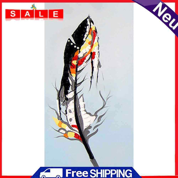Frameless Oil Paint By Numbers DIY Feather Picture Craft Room Decoration Kit