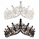 Goth Girls Baroque Queen Crown Tiaras for Women Crystal Wedding Crowns Black